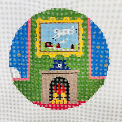 Goodnight Moon Cow Jumping Ornament needlepoint canvas - Bargello Needlepoint