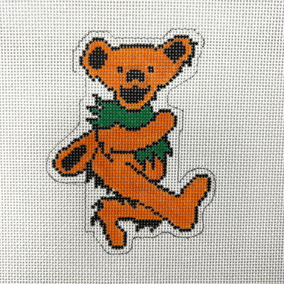 Grateful Dead Dancing Bear Ornament - Multiple Colors Available needlepoint canvas - Bargello Needlepoint