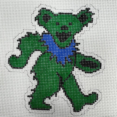 Grateful Dead Dancing Bear Ornament - Multiple Colors Available needlepoint canvas - Bargello Needlepoint