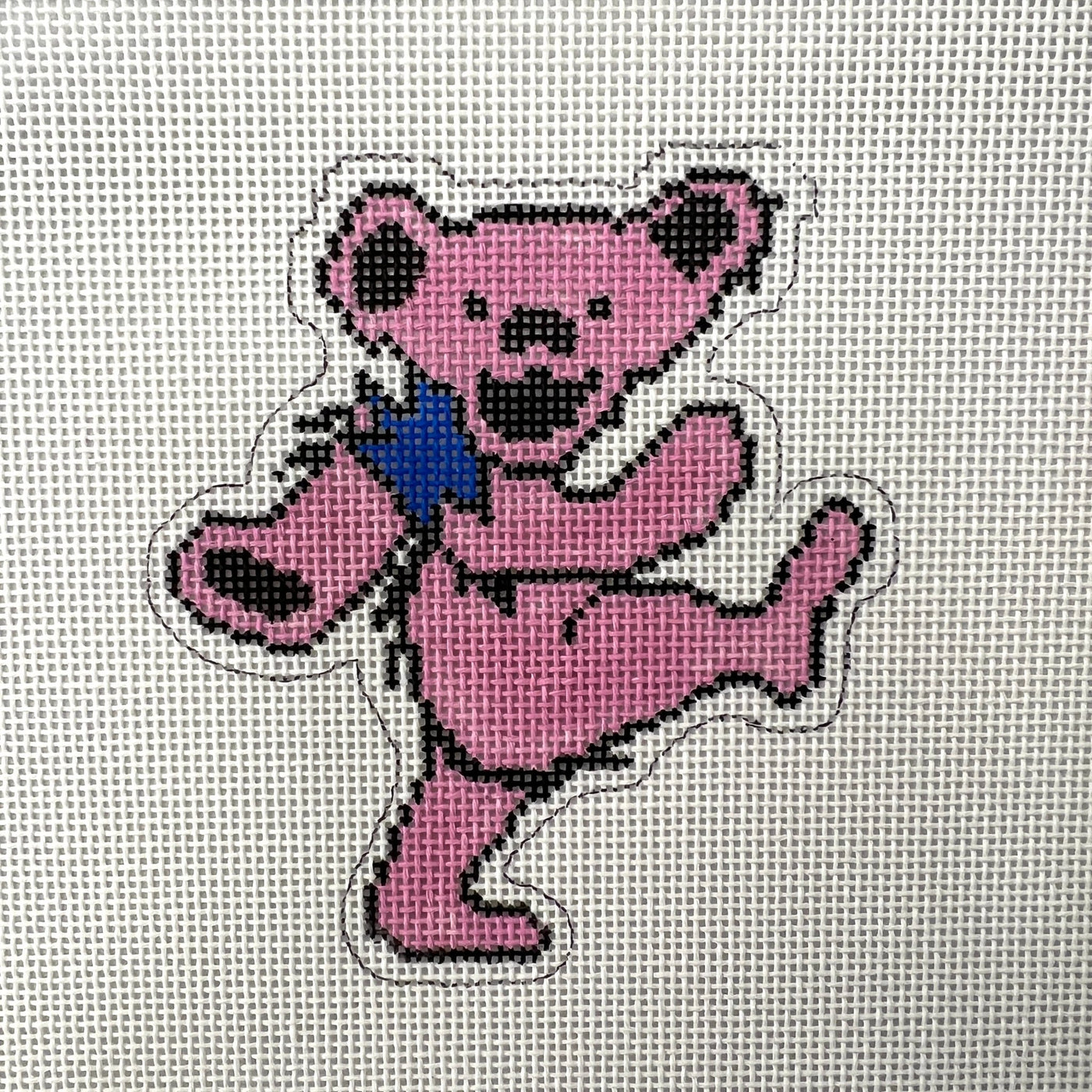 Grateful Dead Dancing Bear Ornament - Multiple Colors Available needlepoint canvas - Bargello Needlepoint
