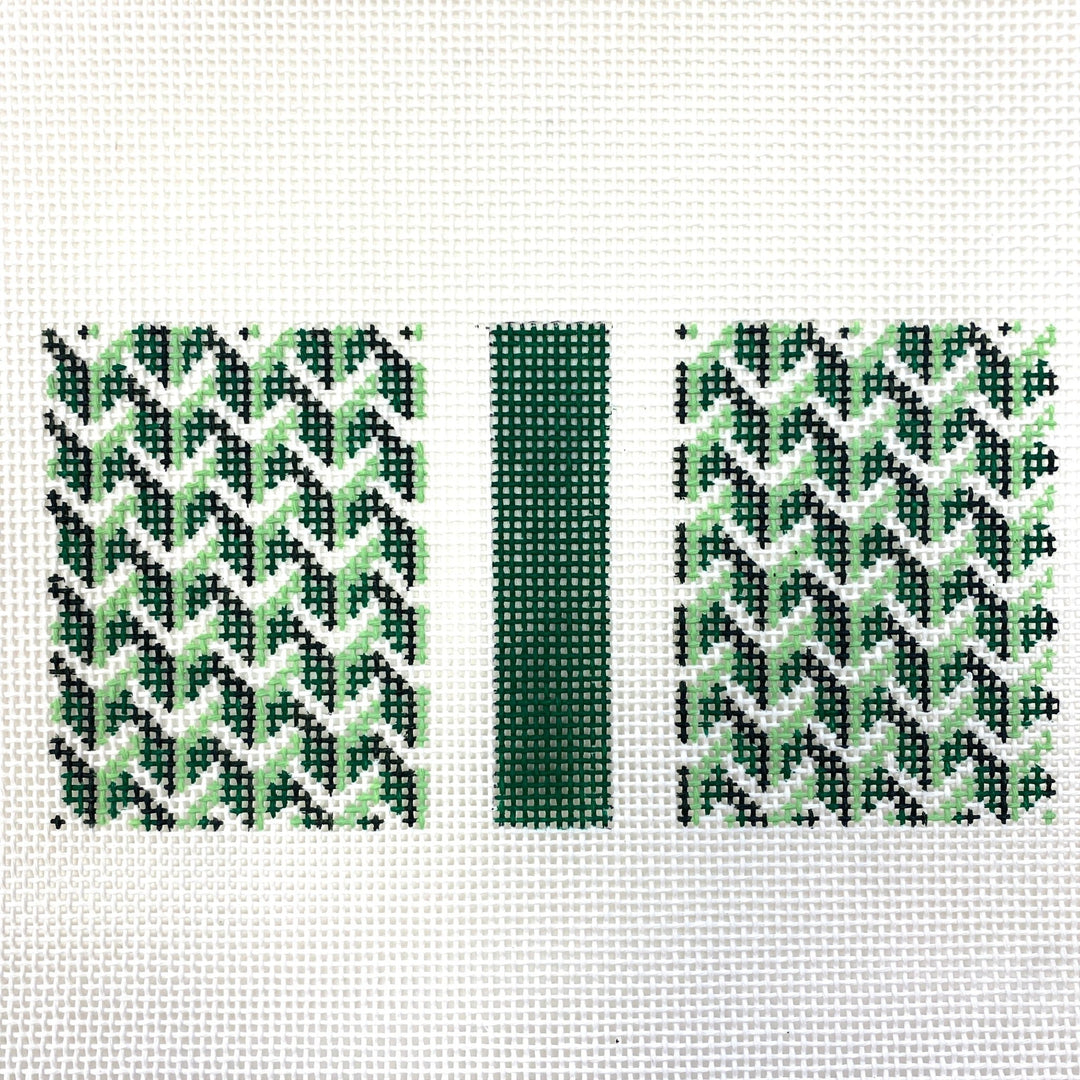 Green Y Patterned Eyeglass Case Needlepoint Canvas – Bargello