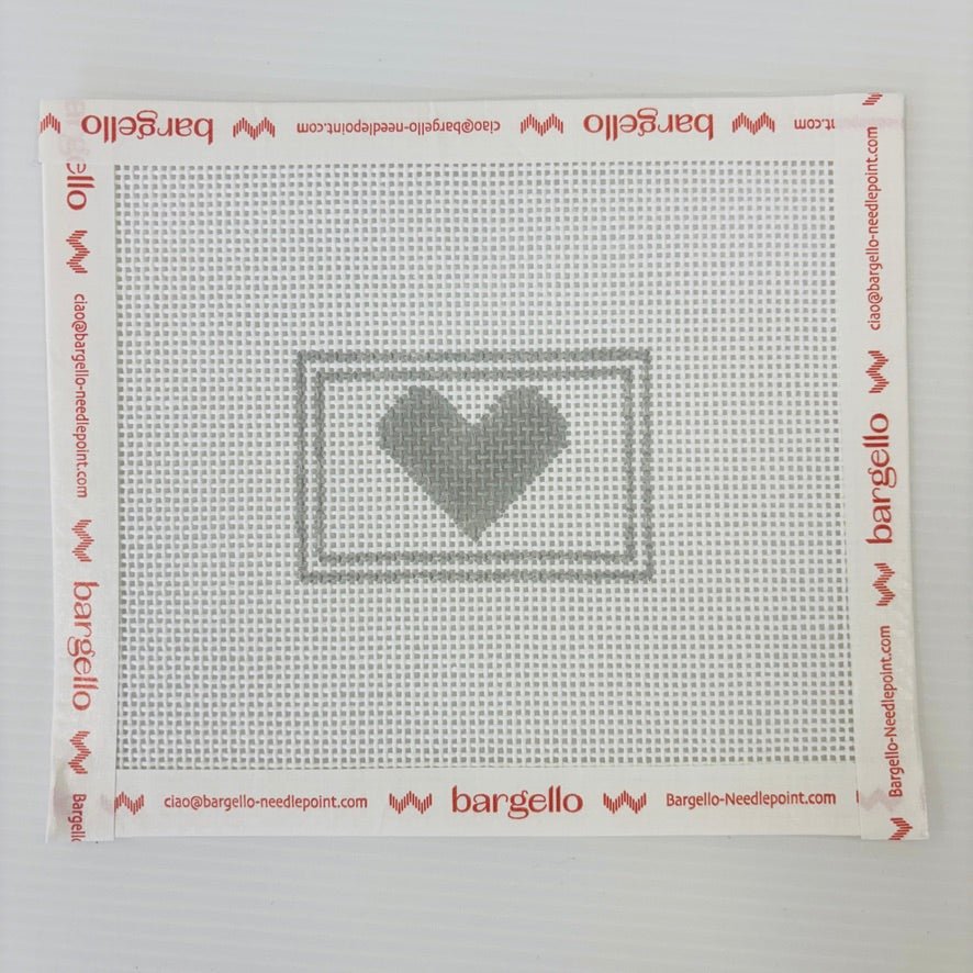 Grey Heart Insert needlepoint canvas - Bargello Needlepoint