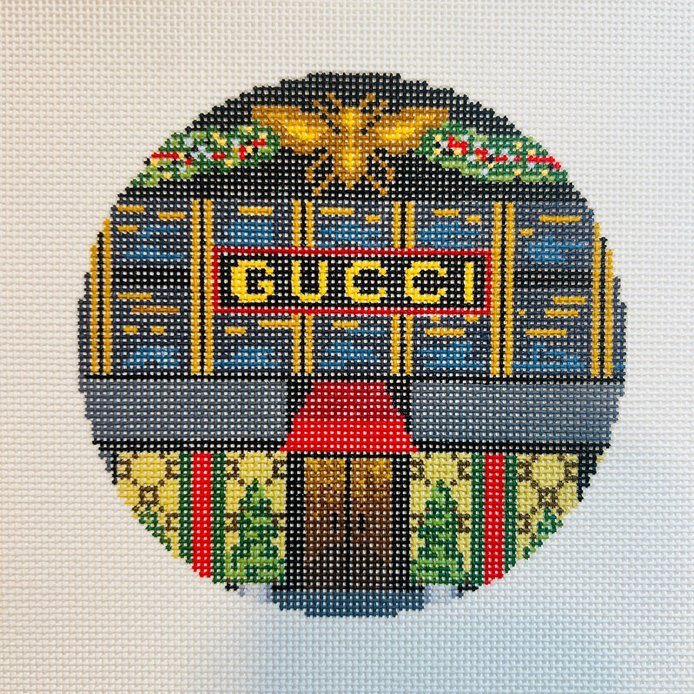 Gucci Storefront Ornament needlepoint canvas - Bargello Needlepoint