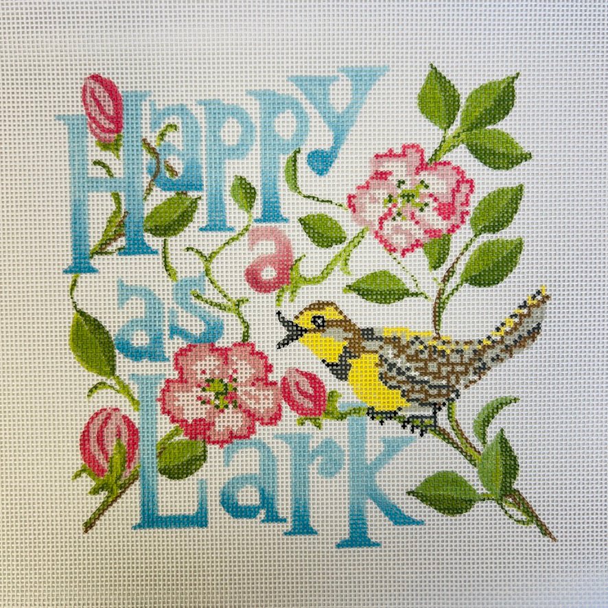 Happy as a Lark needlepoint canvas - Bargello Needlepoint