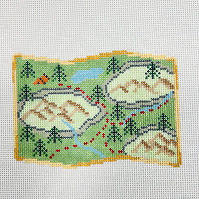 Hiking Map needlepoint canvas - Bargello Needlepoint