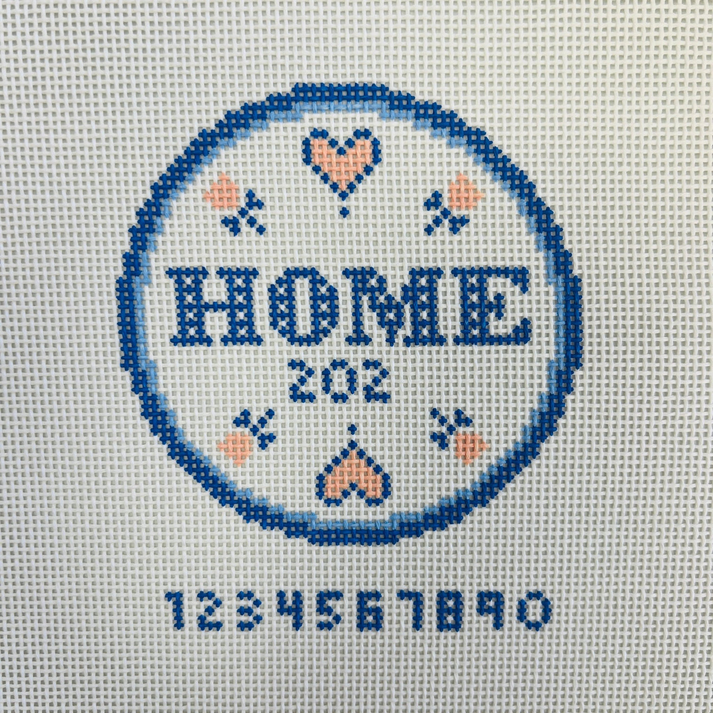 HOME 4” ROUND needlepoint canvas - Bargello Needlepoint