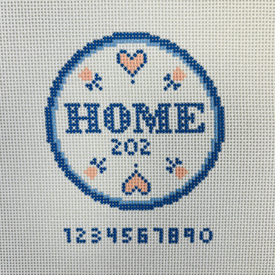 HOME 4” ROUND needlepoint canvas - Bargello Needlepoint