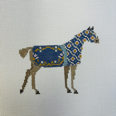 Horse Collection - Blue needlepoint canvas - Bargello Needlepoint
