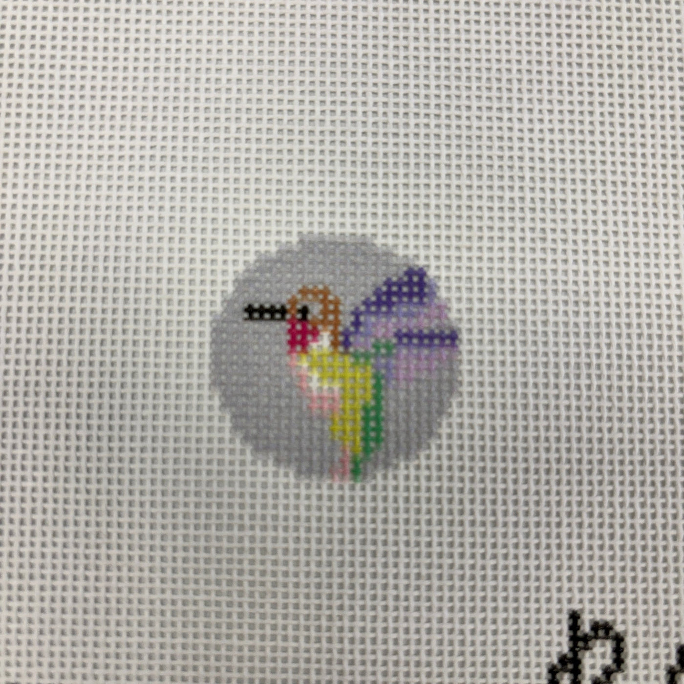 Hummingbird Mini Clip needlepoint canvas - Bargello Needlepoint