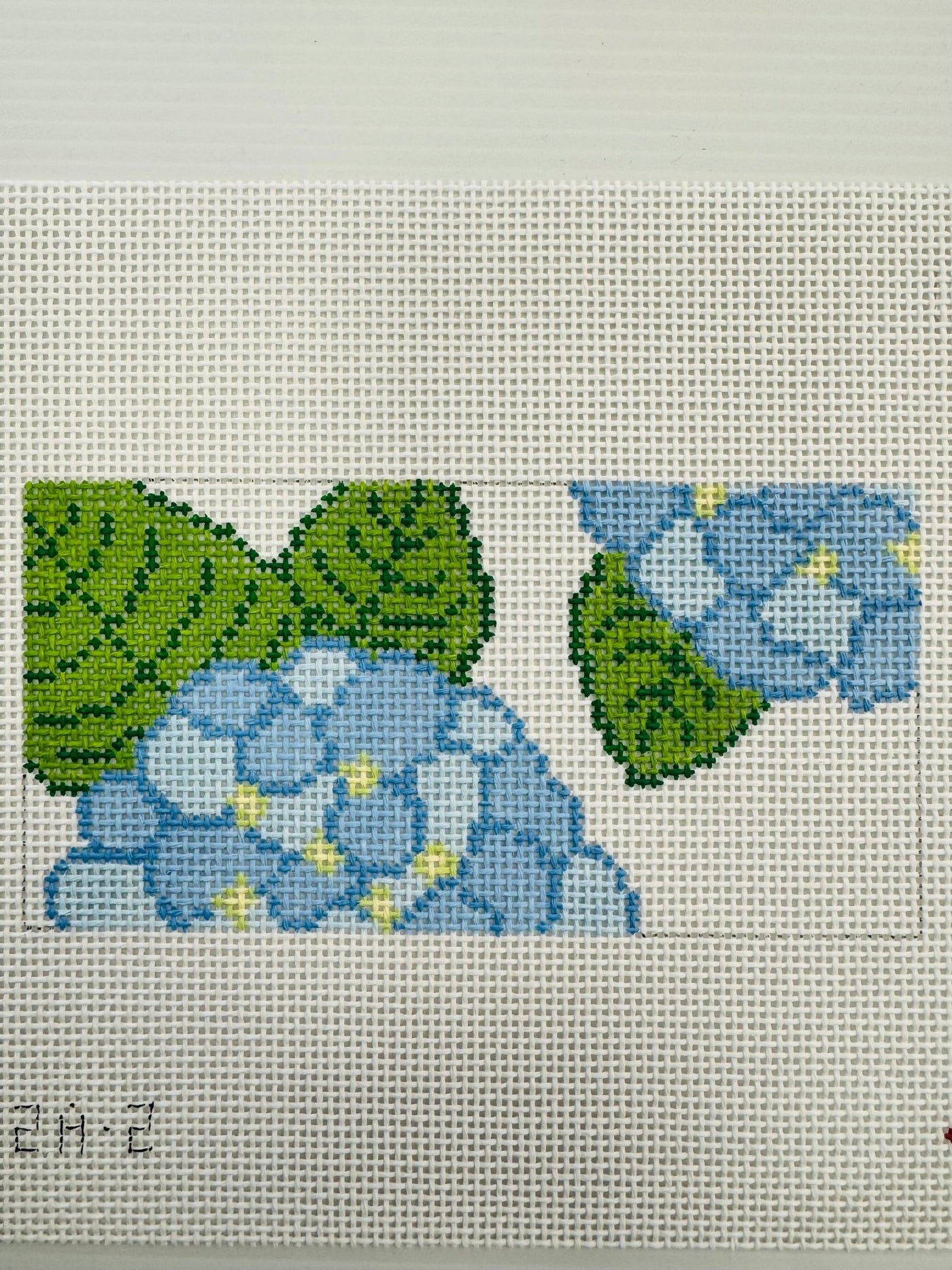 HYDRANGEAS BLUE 6X3 needlepoint canvas - Bargello Needlepoint