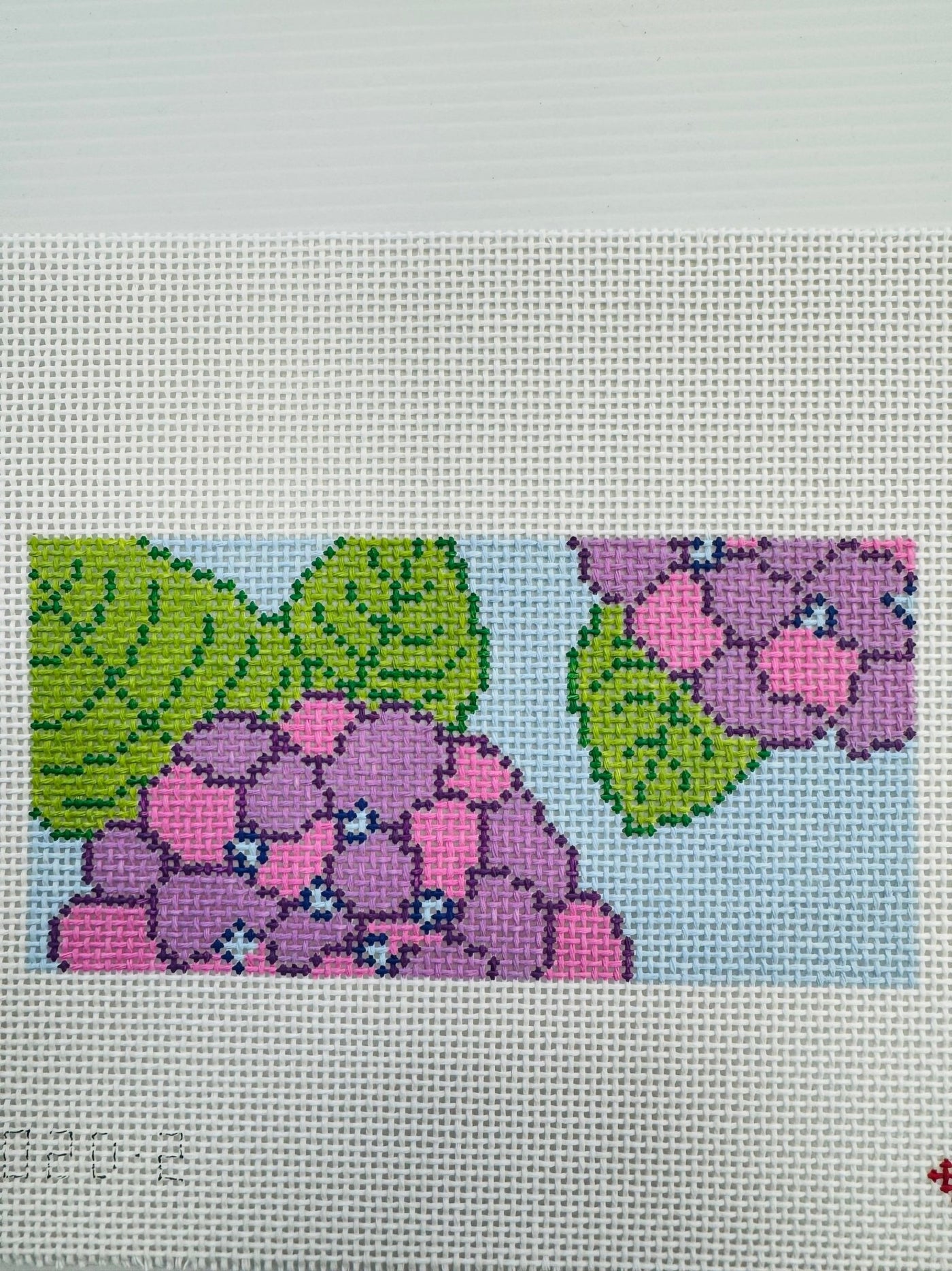 HYDRANGEAS PURPLE 6X3 needlepoint canvas - Bargello Needlepoint