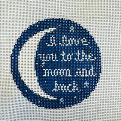 I Love You to the Moon Needlepoint Canvas with stitch guide needlepoint canvas - Bargello Needlepoint