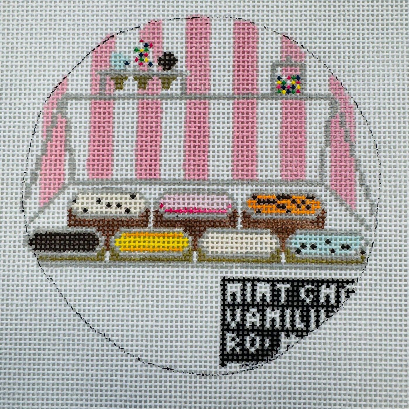 Ice Cream Store Needlepoint Canvas - Summer Collection with stitch guide needlepoint canvas - Bargello Needlepoint