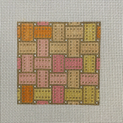 Ribbon 4x4 Insert - Rose Needlepoint Canvas