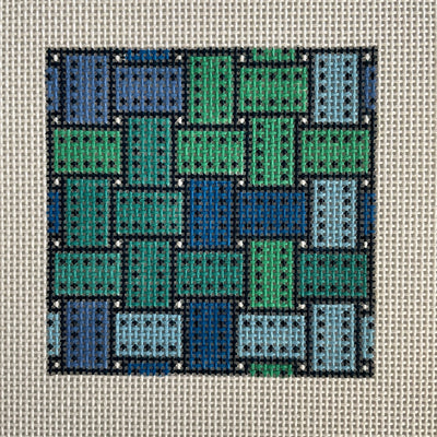 Ribbon 4x4 Insert - Blue Haze Needlepoint Canvas