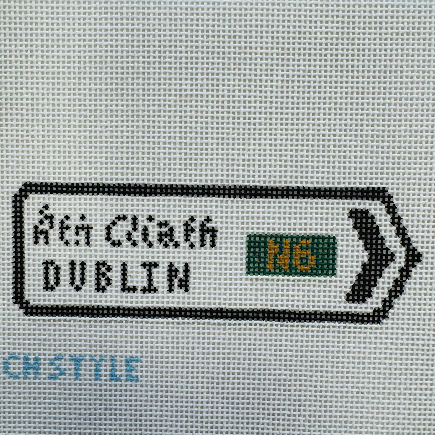 Irish Roundabout Sign Needlepoint Canvas needlepoint canvas - Bargello Needlepoint