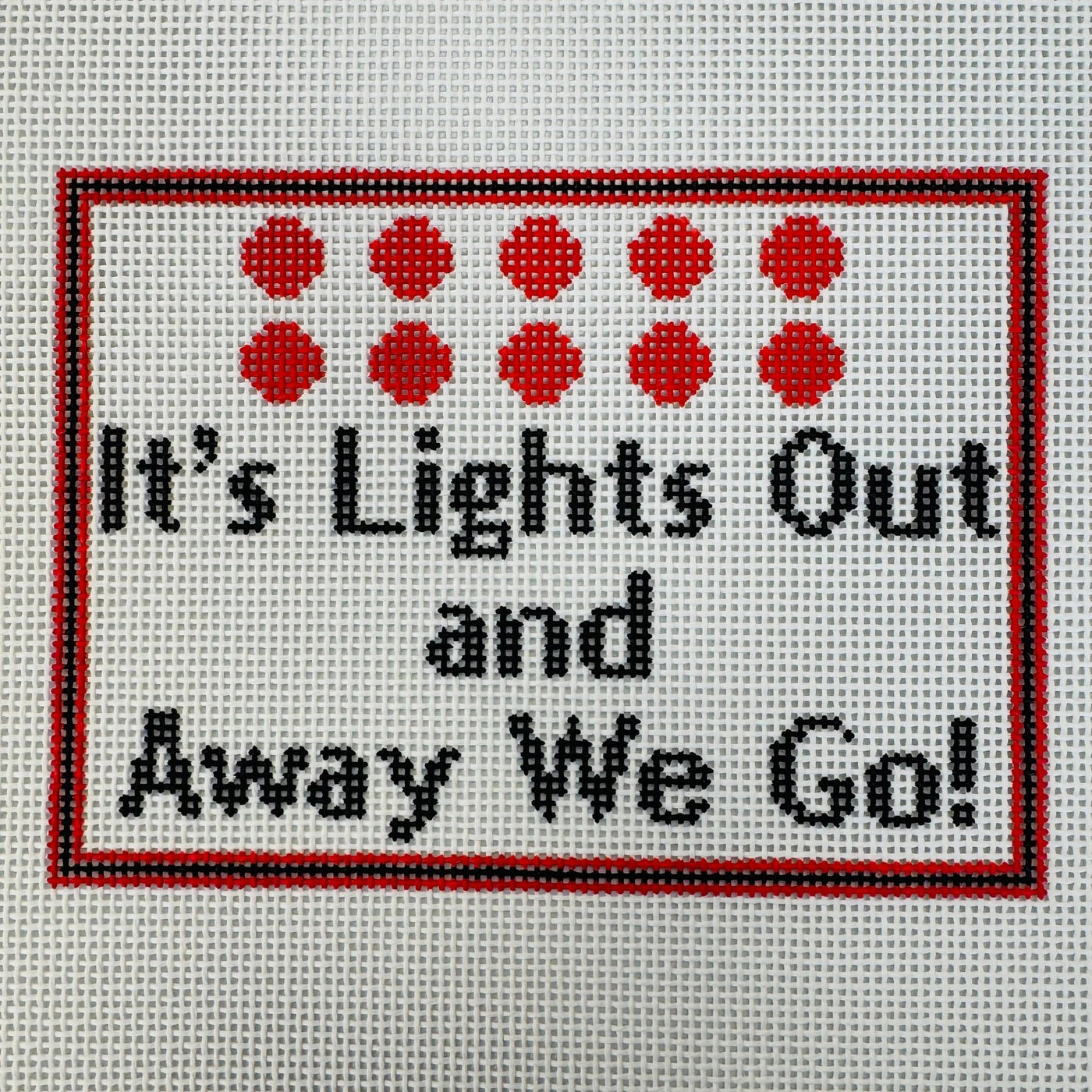 It's Lights Out and Away We Go - F1 Racing needlepoint canvas - Bargello Needlepoint
