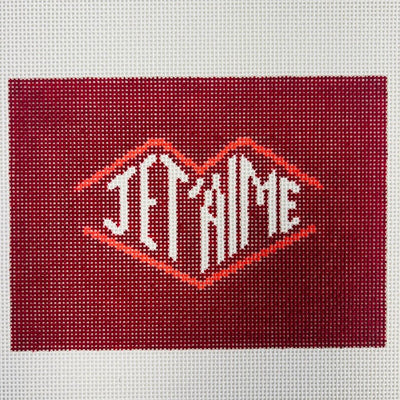 JE T’AIME 7X5 BURGUNDY needlepoint canvas - Bargello Needlepoint
