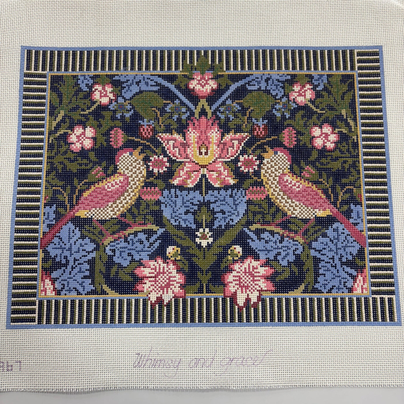 Karen's Damask Birds & Flowers needlepoint canvas - Bargello Needlepoint