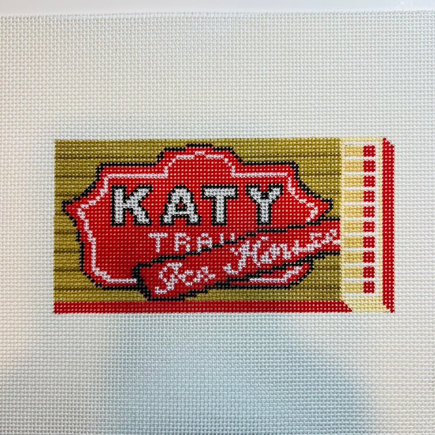 Katy Trail Ice House Dallas Match Box needlepoint canvas - Bargello Needlepoint