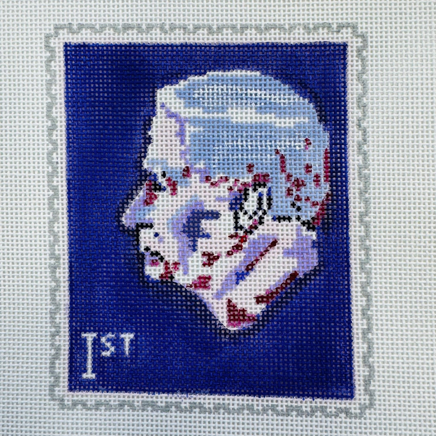 King Charles Stamp Needlepoint Canvas with stitch guide needlepoint canvas - Bargello Needlepoint