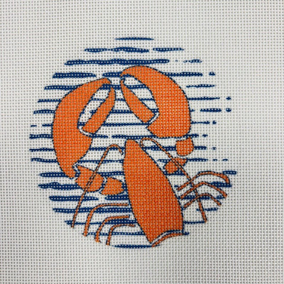 KN26 Lobster Round needlepoint canvas - Bargello Needlepoint