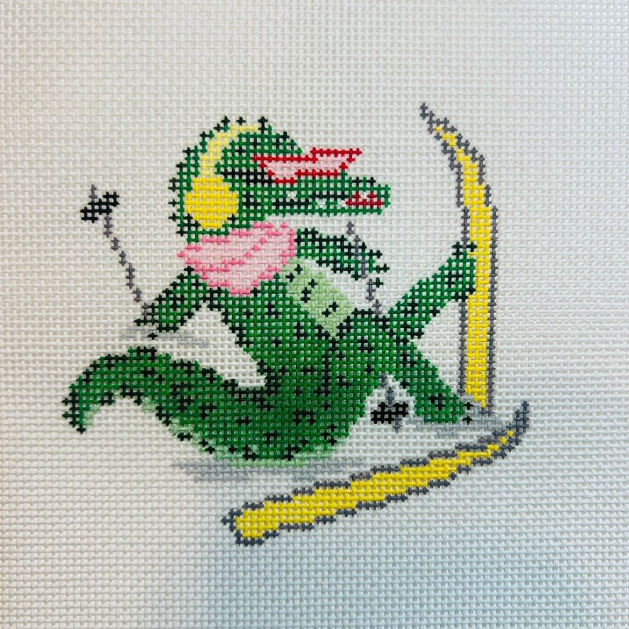 La Dolce Vita - Alpine Crocodile needlepoint canvas - Bargello Needlepoint