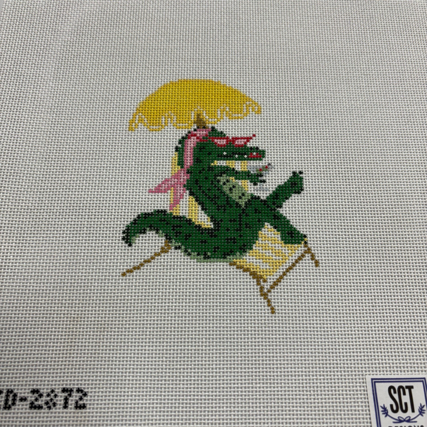 La Dolce Vita - Riviera Crocodile needlepoint canvas - Bargello Needlepoint