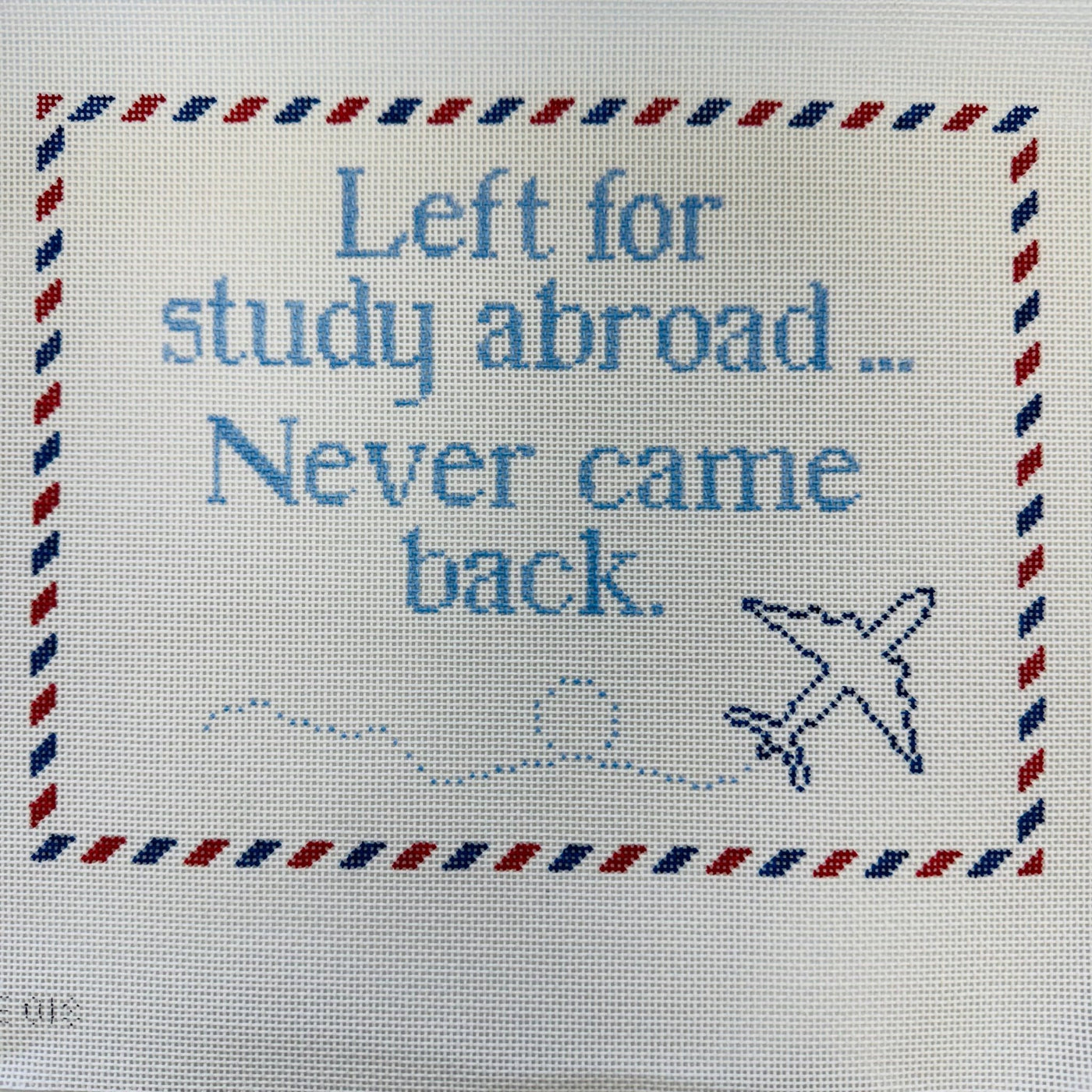 Left for Study Abroad Needlepoint Canvas needlepoint canvas - Bargello Needlepoint