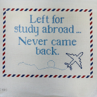 Left for Study Abroad Needlepoint Canvas needlepoint canvas - Bargello Needlepoint