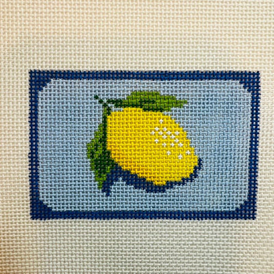 Lemon Luggage Tag needlepoint canvas - Bargello Needlepoint