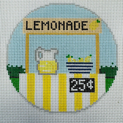 Lemonade Stand Needlepoint Canvas - Summer Collection with stitch guide needlepoint canvas - Bargello Needlepoint