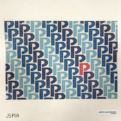 Letter Clutches - multiple letters available needlepoint canvas - Bargello Needlepoint