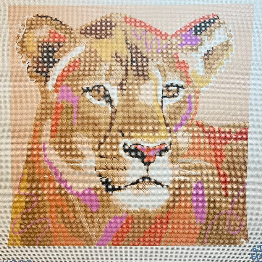 Lioness needlepoint canvas - Bargello Needlepoint
