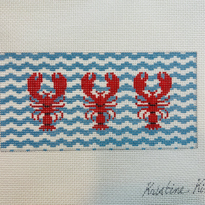 Lobster on Waves Insert needlepoint canvas - Bargello Needlepoint