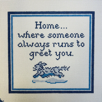 Long Haired Dachshund needlepoint canvas - Bargello Needlepoint