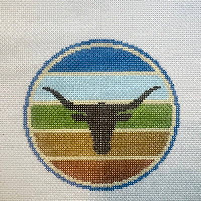 Longhorn Ornament needlepoint canvas - Bargello Needlepoint
