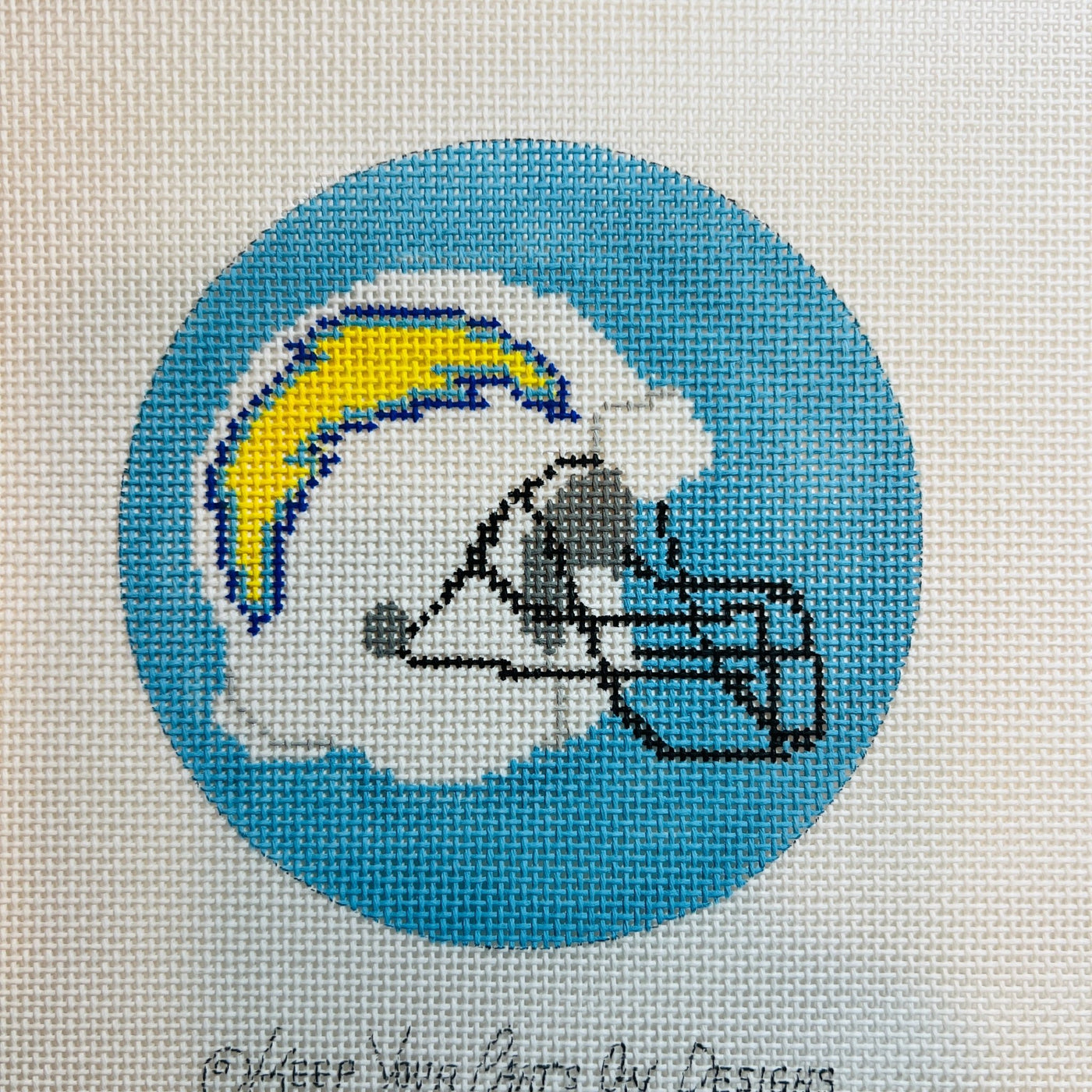 Los Angeles Chargers needlepoint canvas - Bargello Needlepoint