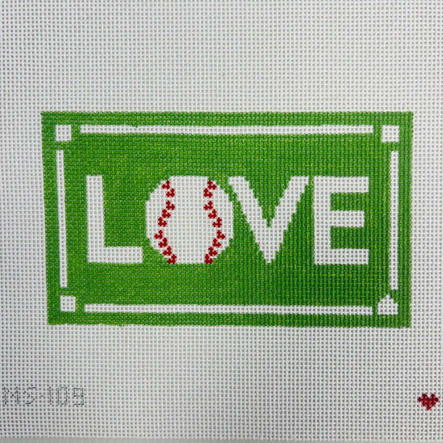 LOVE BASEBALL ACRYLIC CLUTCH needlepoint canvas - Bargello Needlepoint