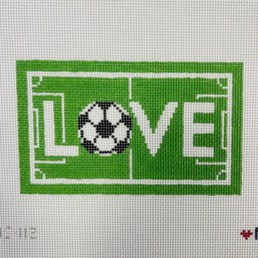 LOVE SOCCER needlepoint canvas - Bargello Needlepoint