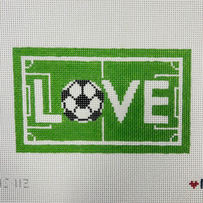 LOVE SOCCER needlepoint canvas - Bargello Needlepoint