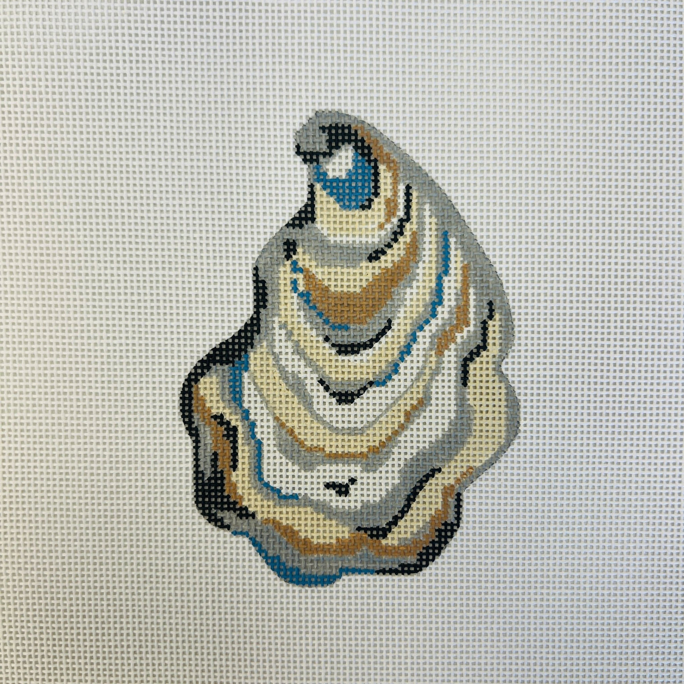 Low Tide Series - Oyster Shell needlepoint canvas - Bargello Needlepoint