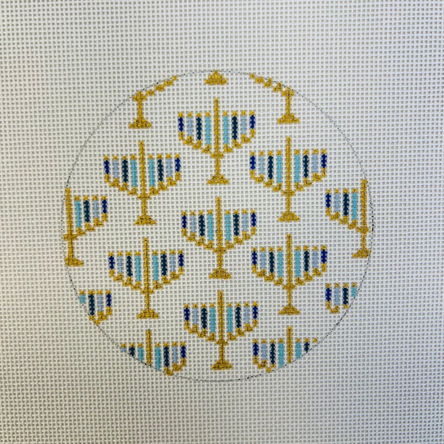 Menorah ornament needlepoint canvas - Bargello Needlepoint
