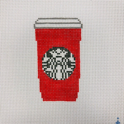 Mini Disposable Coffee Cup needlepoint canvas - Bargello Needlepoint