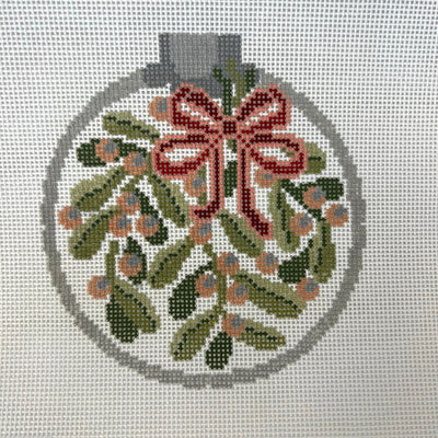 Mistletoe Ornament needlepoint canvas - Bargello Needlepoint