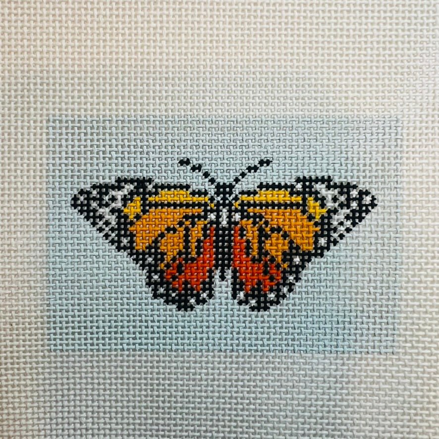 Monarch Luggage Tag needlepoint canvas - Bargello Needlepoint