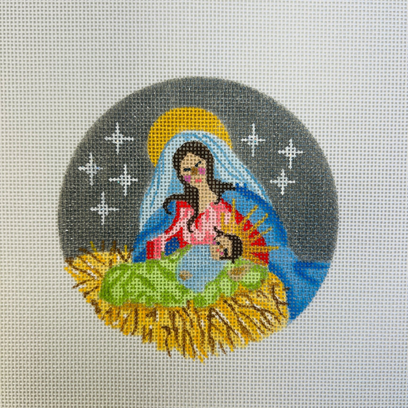 Mother & Child Ornament needlepoint canvas - Bargello Needlepoint