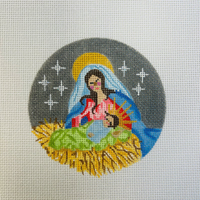 Mother & Child Ornament needlepoint canvas - Bargello Needlepoint