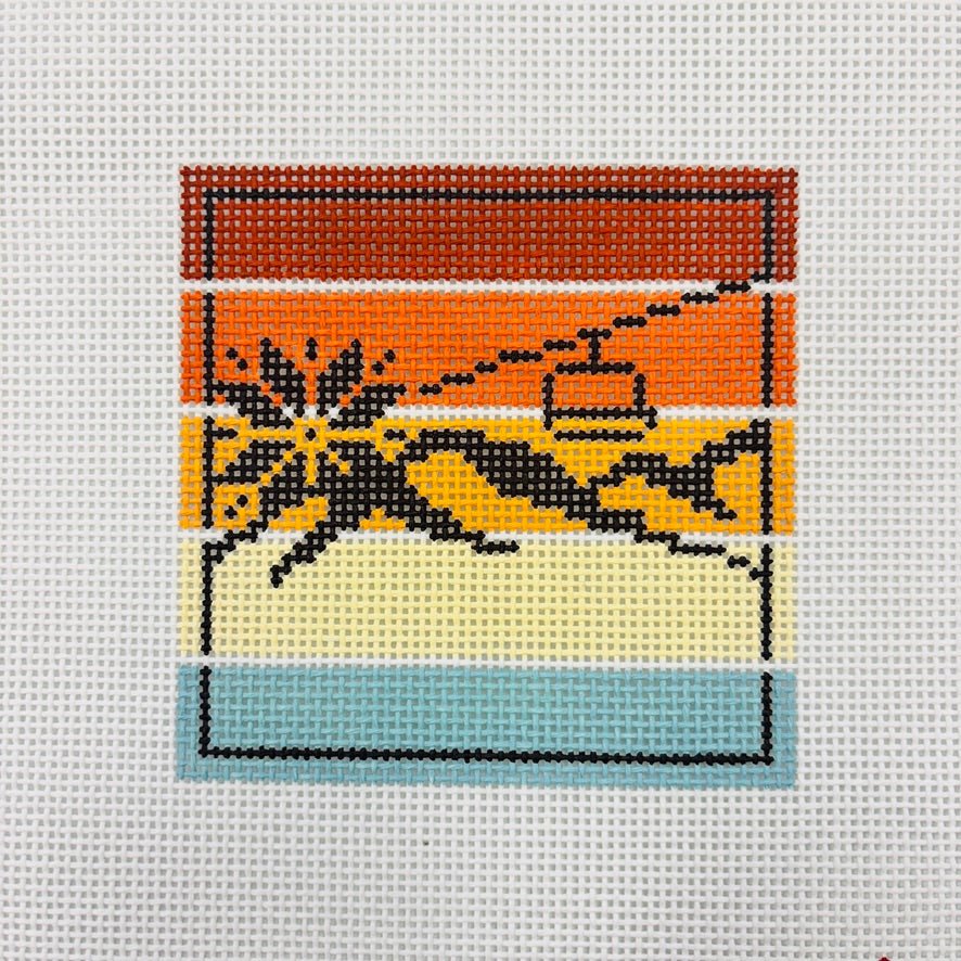 Multi Color Rec Sign - Chairlift Coaster needlepoint canvas - Bargello Needlepoint