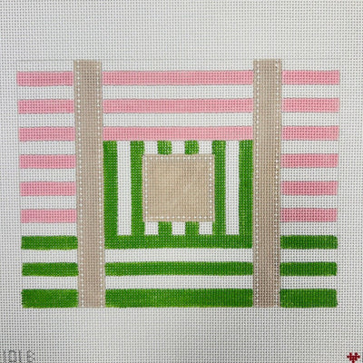 MULTI STRIPE TOTE (BLOSSOM STEM) needlepoint canvas - Bargello Needlepoint